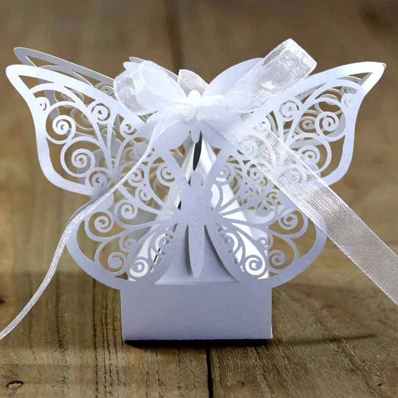 

20pcs Butterfly Carriage Gift Candy Box Dragee Box Baby Shower Wedding Party Favor Packaging for Small Businesses Eid Mubarak