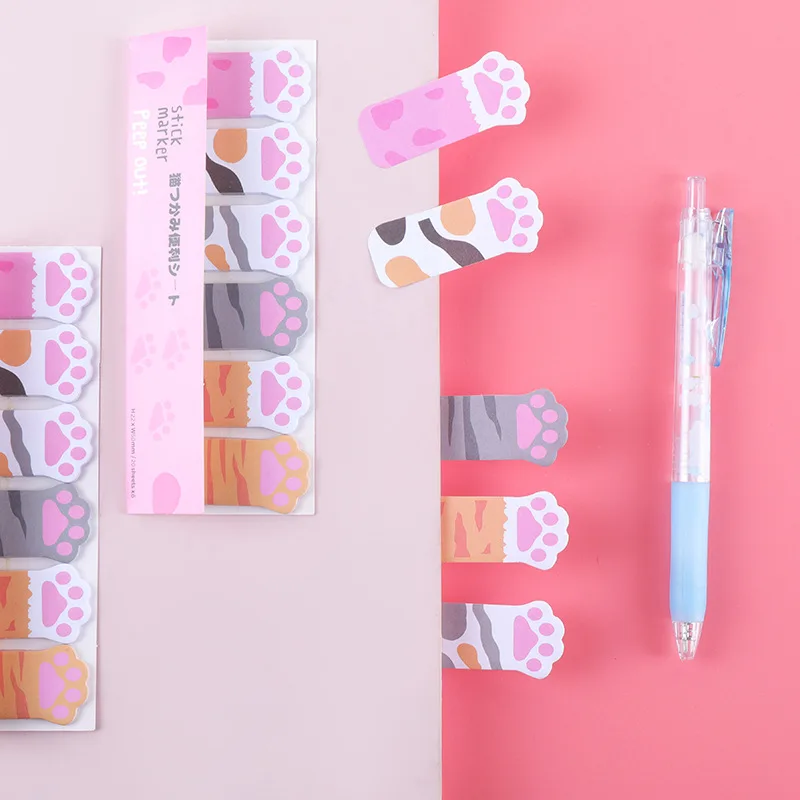 

Kawaii Cat Paw Memo Pads Planner Index Stickers Sticky Notes Korean Stationery Notebook Bookmark Office Supplies