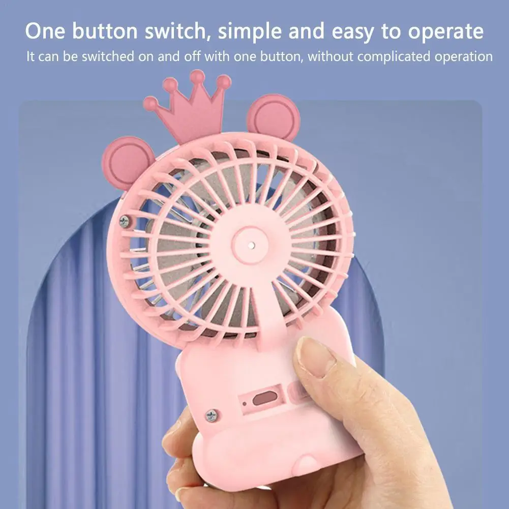 

Summer Cute Hand Held Mini Fan Student Dormitory Desktop Usb Outdoor Fan Travel Rechargeable Small Gift Fan Light Night U8u1