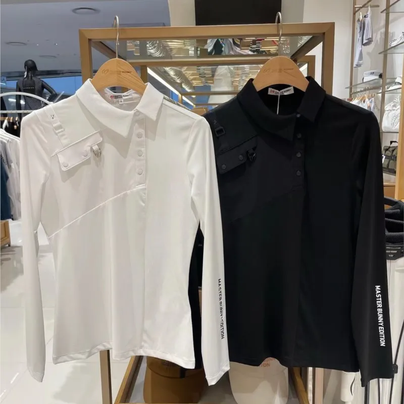 Women's Long Sleeve Golf Polo Shirts Lightweight Quick Dry Athletic Tennis Hiking Shirts with 4-Button