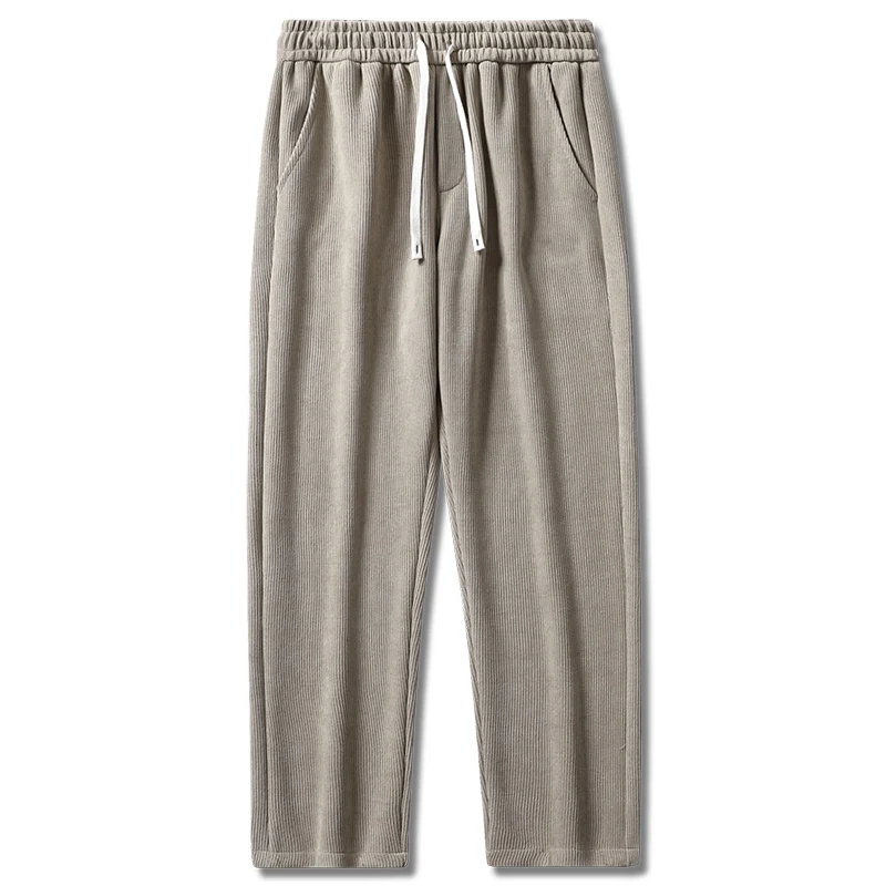 Autumn Winter Chenille Fabric Sweatpants Men Joggers Sport Trousers Streetwear Loose Casual Iron-free Drape Straight Long Pants