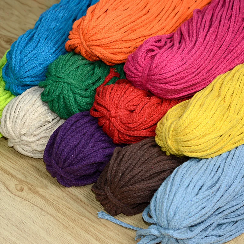 

20meters/lot 5mm Cotton Cord 8 Strands Rope Craft Decorative Twisted Thread DIY Handmade Macrame Accessories Home Decoration