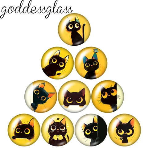 Круглые фотокабошоны Goddessglass, стекло, 10 шт.