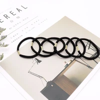 50piecesset hair ties hair ring black metal iron clasp head rope base leather band hair ornament hair accessories
