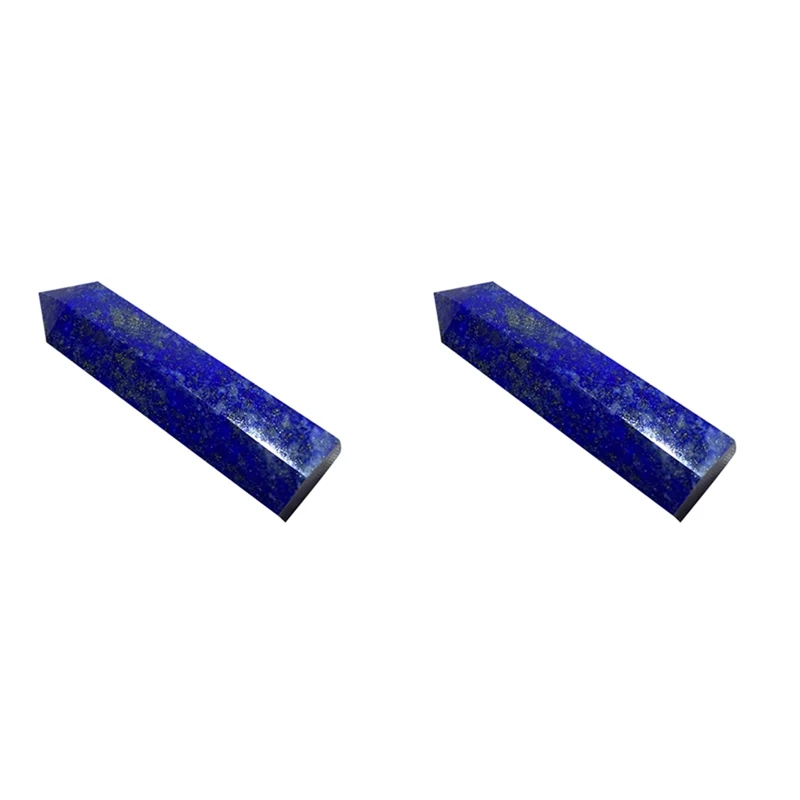 

2X Lapis Lazuli Natural Crystal Column Lapis Lazuli Crystal Column Hexagonal Column Original Stone Decoration 5-6Cm