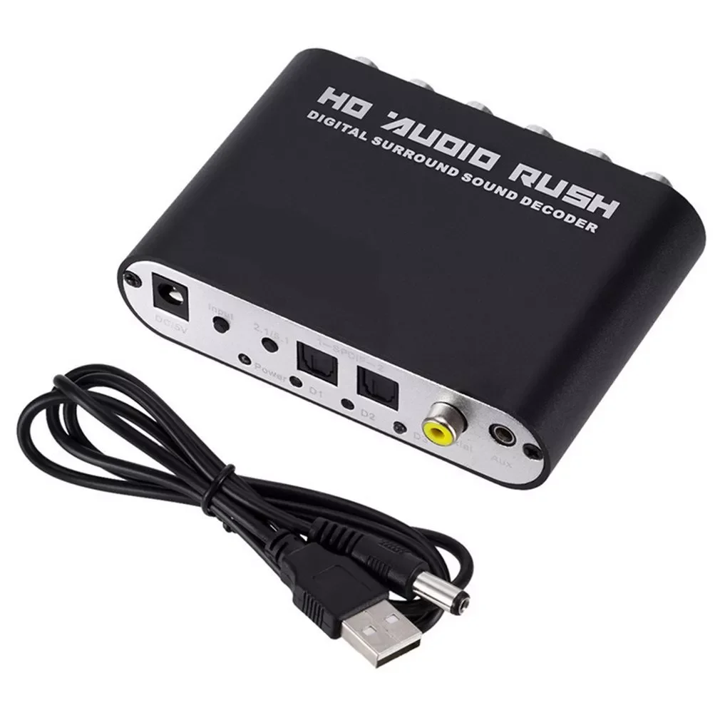 

5.1 Channel Digital Audio Decoder Converter Dts/Ac-3 Rush Audio Gear Surround Sound Decoder For Home Theater