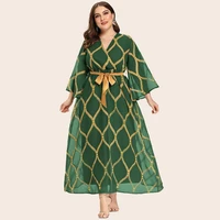 toleen women plus size large maxi dress 2022 new summer elegant ramadan long sleeve abaya muslim party evening festival clothing