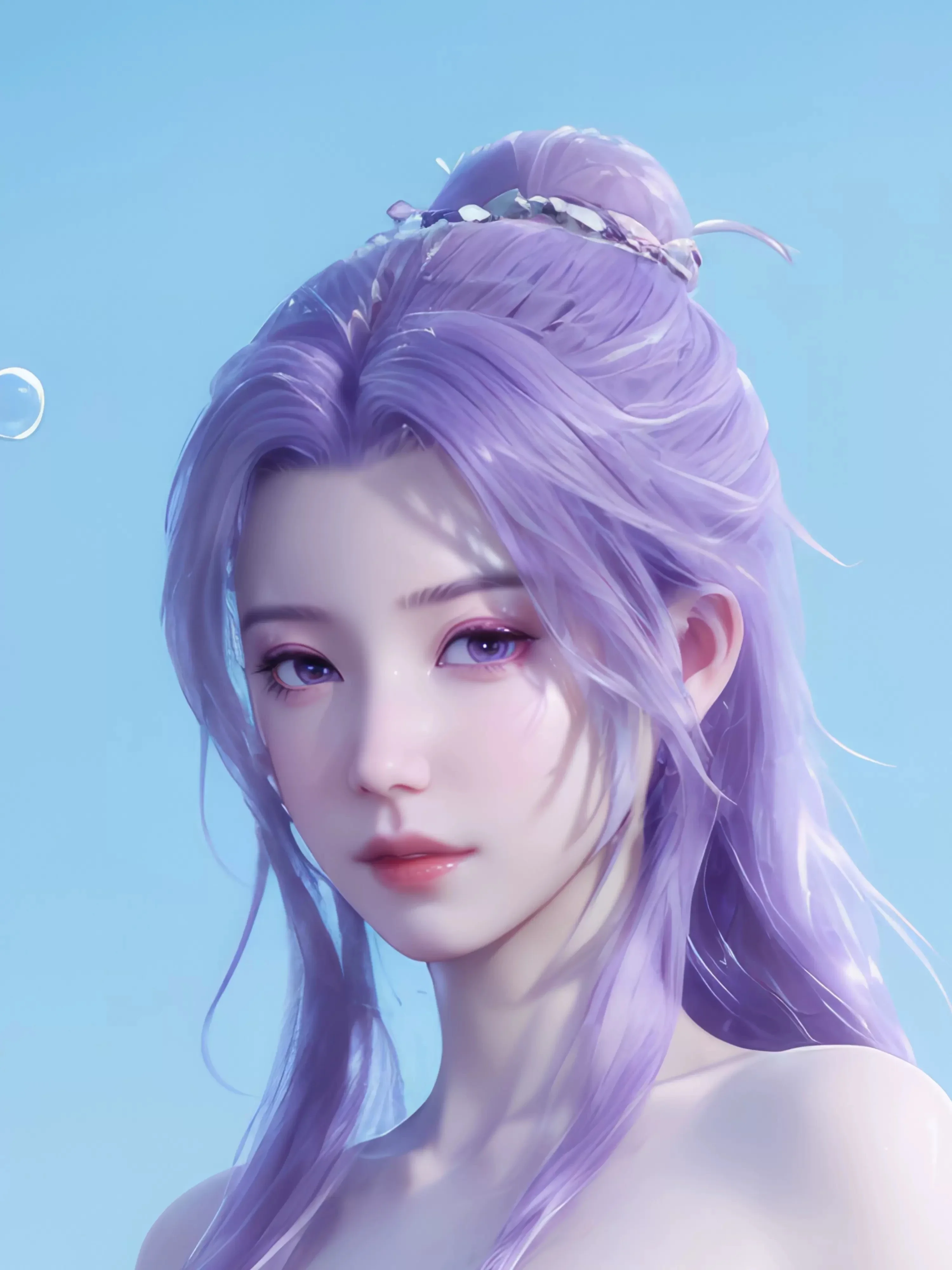 2025 аниме древний китайский стиль фиолетовые волосы Jiang Nannan Dakimakura двухсторонний