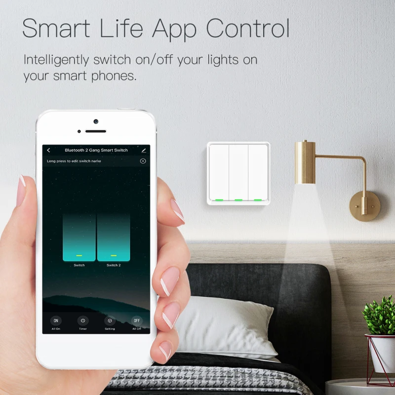 

Tuya Smart Light Switch Neutral Wire Required Sigmesh Multi-control Smart Life App bluetooth-compatible Works with Alexa Google