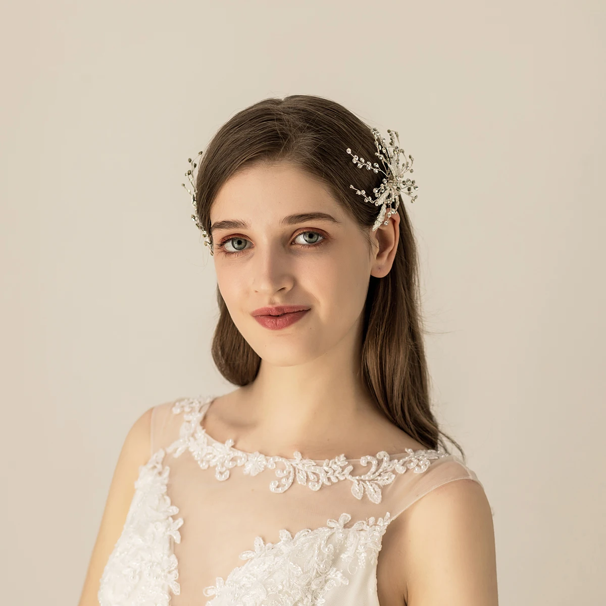 

O561 Retro Bridal Hairwear Leaves Crystal Bridesmaid Flower-Girl Hairpin Women Pageant Birthday Gift Headpiece Wed Accessories