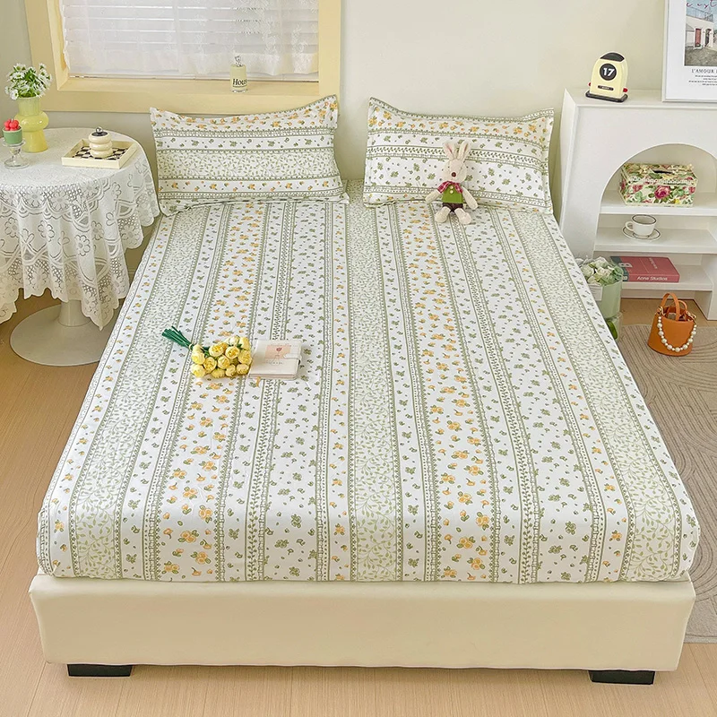 Натяжная простыня с принтом без сердечника приятный для кожи дышащий мягкий