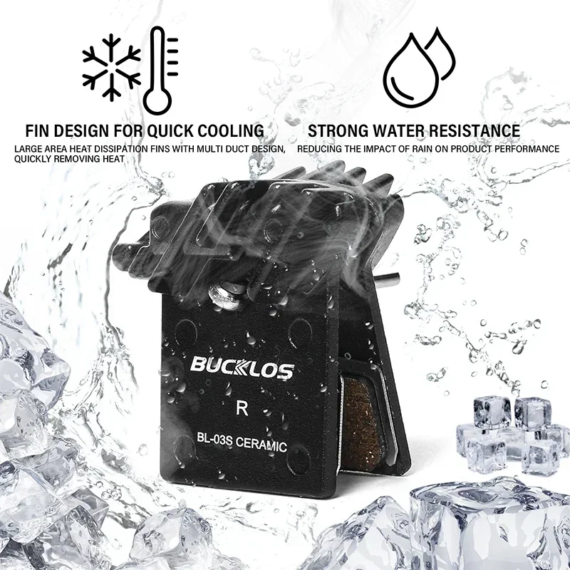 BUCKLOS керамические велосипедные тормозные колодки с рассеиванием тепла