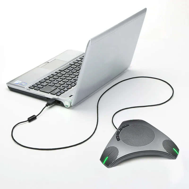 

USB Conference Speaker and Microphone, 360-degree voice pick up with USB Hub for 8-10 People Business Conference, Home Office