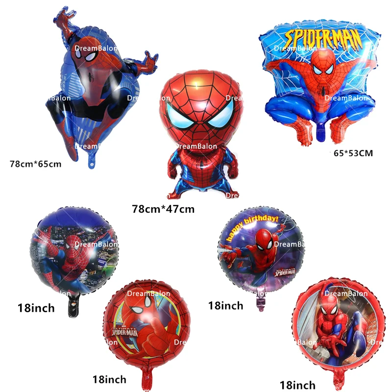 Шары воздушные из фольги в виде супергероев Человека-паука |