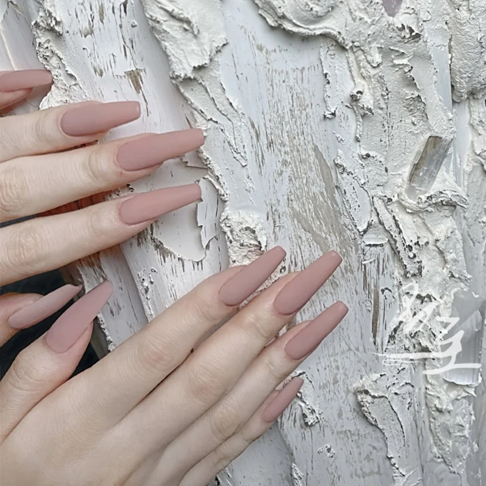 

Накладные ногти матовые телесного и розового цвета, 24 шт.