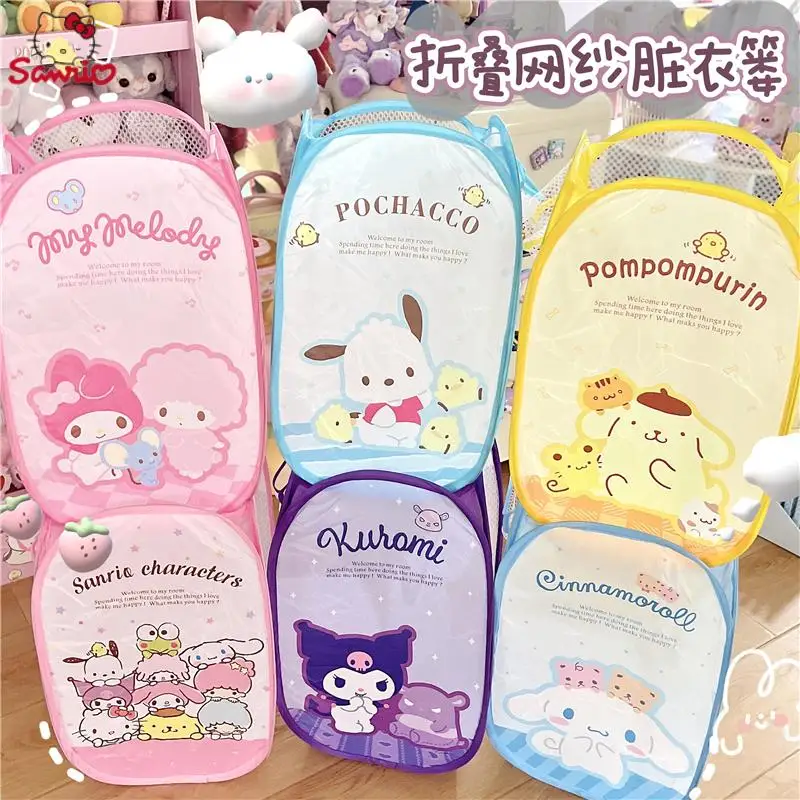 

Cartoon Sanrio Hello Kittys Cinnamoroll Kuromi Kawaii Cute Home Large Capacity Dirty Clothes Basket Toy Storage Basket Kids Gift