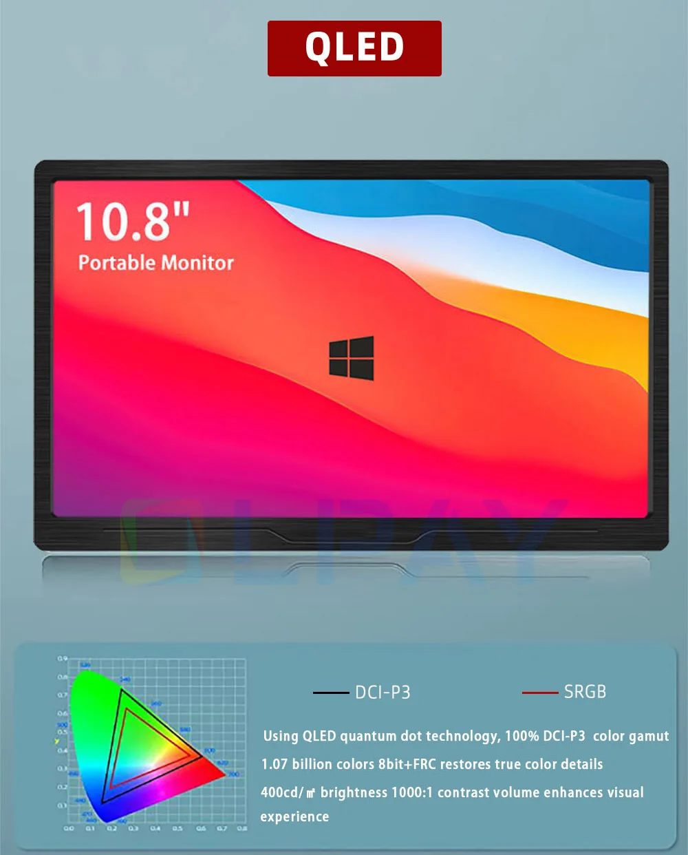 Портативный монитор 10 8 дюйма игровой компьютер типа c HDMI двойной динамик дисплей