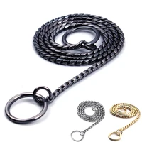 2022new snake chain dog choke collar stainless steel puppy pet show metal slip choker collar chain training walking for frenc