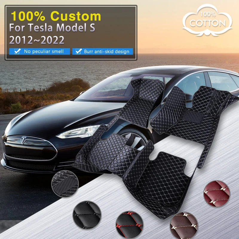 

Автомобильные коврики для Tesla Model S 2012 ~ 2022, Роскошный Ковер, автомобильные интерьерные части, напольный коврик, набор кожаных ковриков, автом...