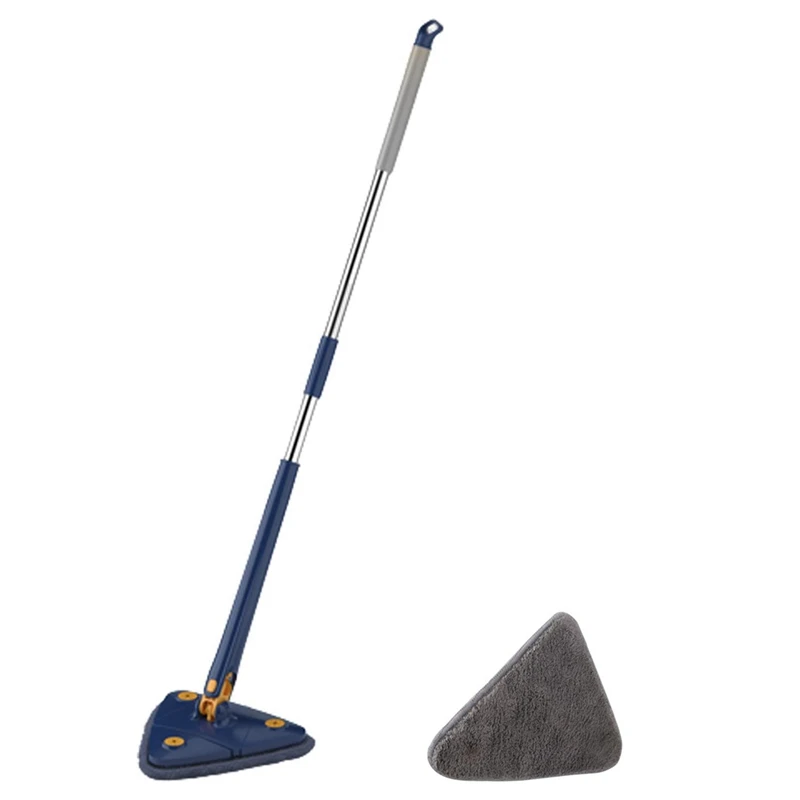 

360° Rotating Adjustable Cleaning Mop Telescopic Triangular Mop Replacement Mop With Automatic Water Compression