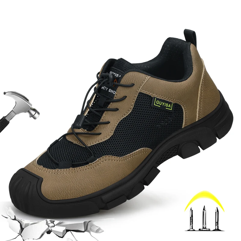 

CHNMR New Summer Men Light Breathable Sneaker Insulated Non Slip Men's Indestructible Safety Shoes Unisex Work Shoes