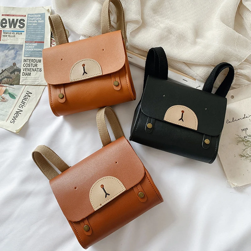 

Детский рюкзак из пу кожи, с мультяшным медведем