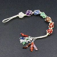 7 chakra tassel pendant car hanging reiki natural healing crystal stones keychain meditation jewelry gift for men women fengshui