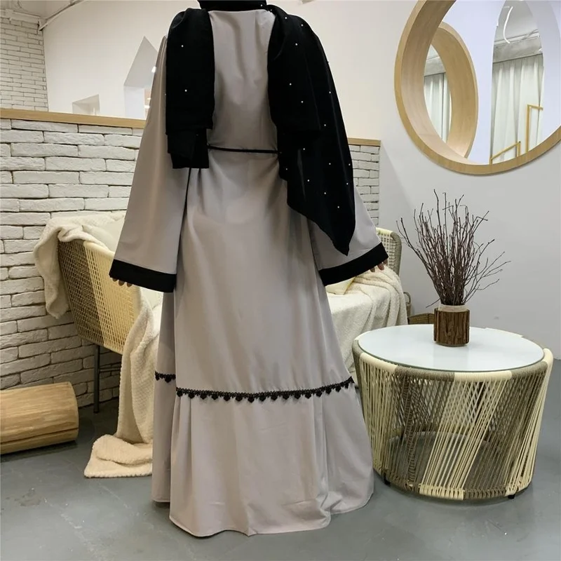 Женское длинное платье-кимоно элегантное черное платье с вышивкой в турецком
