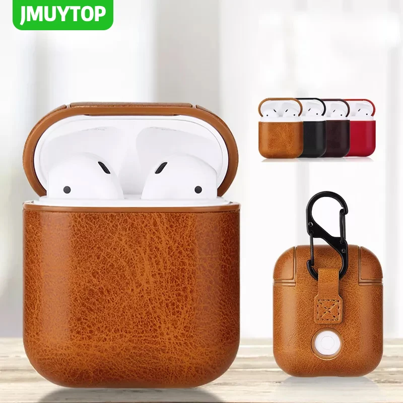 

leather Case For Apple Airpods 3 2 Strap PC+Leather Cover Cases with Button Leather Protective Skin for Airpods Pro DropShipping