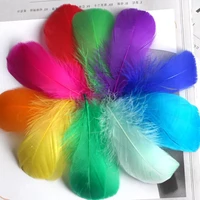 jmt 100pcs 8 12 cm middle floating goose feather natural colourful feather for wedding party clothing decoration diy craft feat