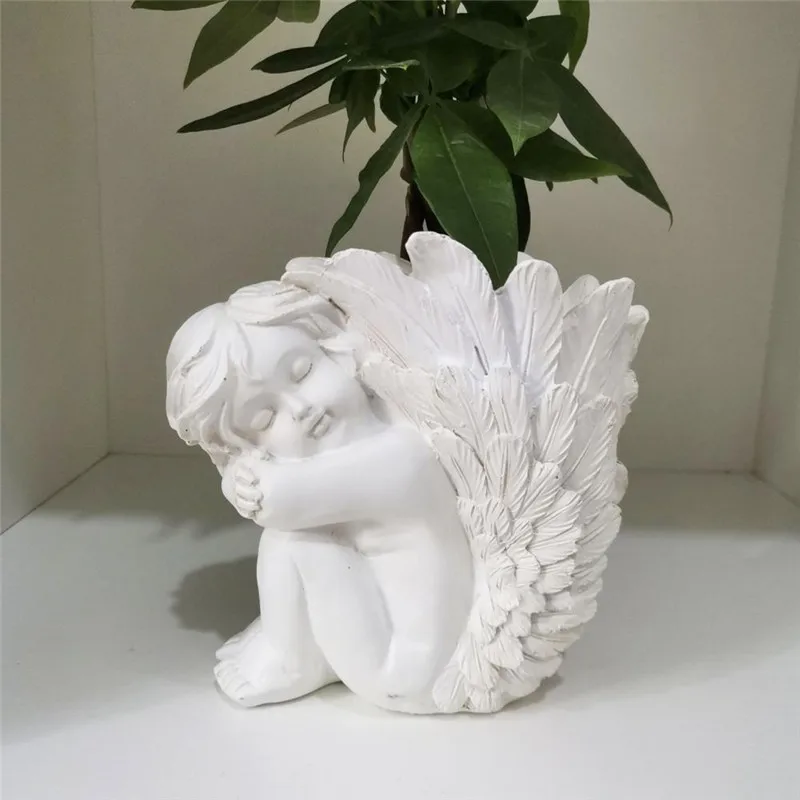 

Flowerpot Decor Multi-use Resin Angel Shape Vase Decorative Planter Pot Decoration Durable Home Flower Bouquet Decoration Gift