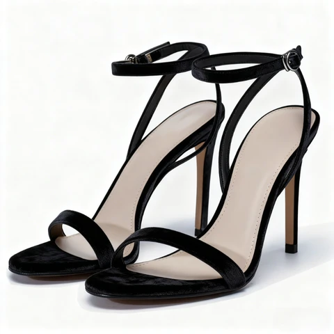 Сексуальные босоножки на высоком каблуке с острым носком и открытым носком, женские модные босоножки на шпильке с ремешком на щиколотке и пряжкой, удобные фланелевые синие туфли на каблуке