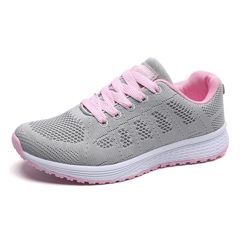 New Popular Style Women Running Mesh Weaving Upper Sport Shoes Ourdoor Jogging Walking Sneakers Lace Up Training White Shoe