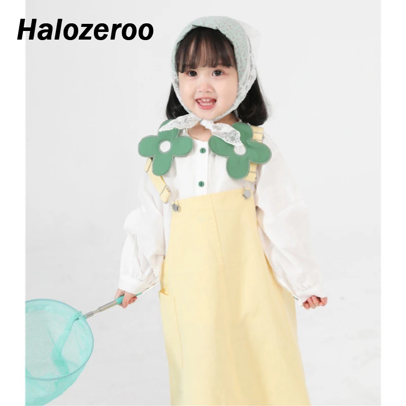 

Новый весенний комплект одежды для маленьких девочек с цветами, Детская рубашка, блузка для малышей, Детский костюм, платье на бретелях, модная юбка, наряды