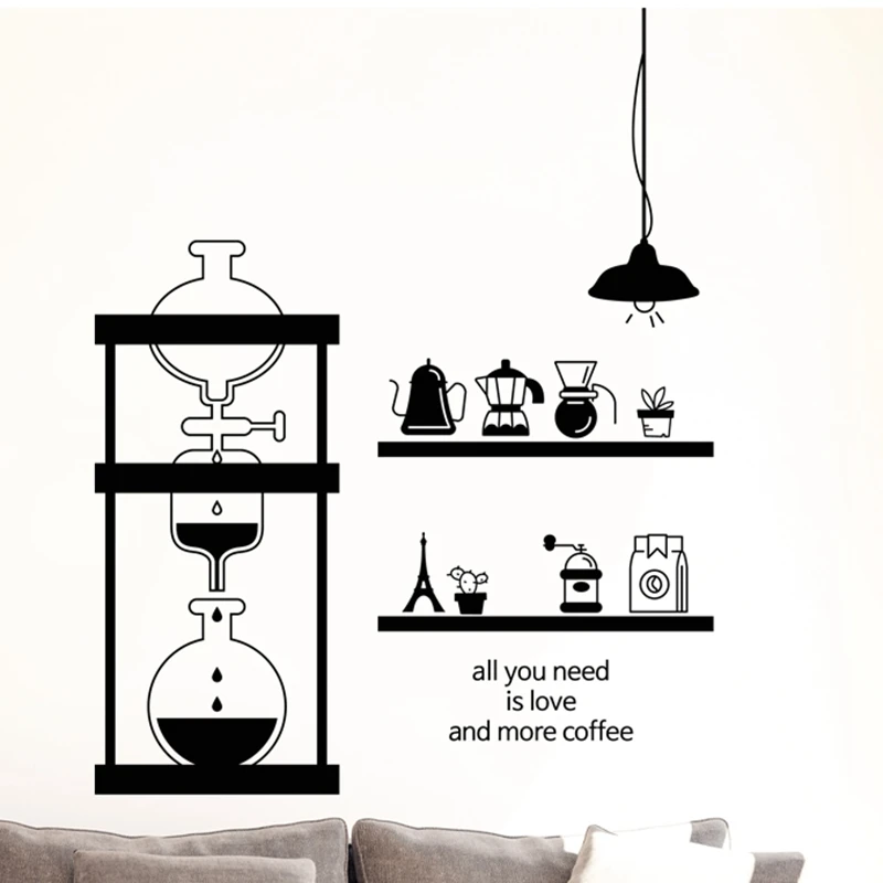 Наклейка для кофейни стеклянная наклейка плакат кафе виниловое искусство