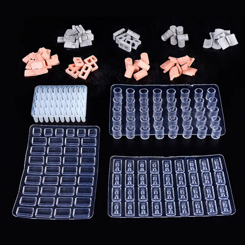 sand table building making mini brick silicone mold cement model brick small house handmade diy decoration free global shipping