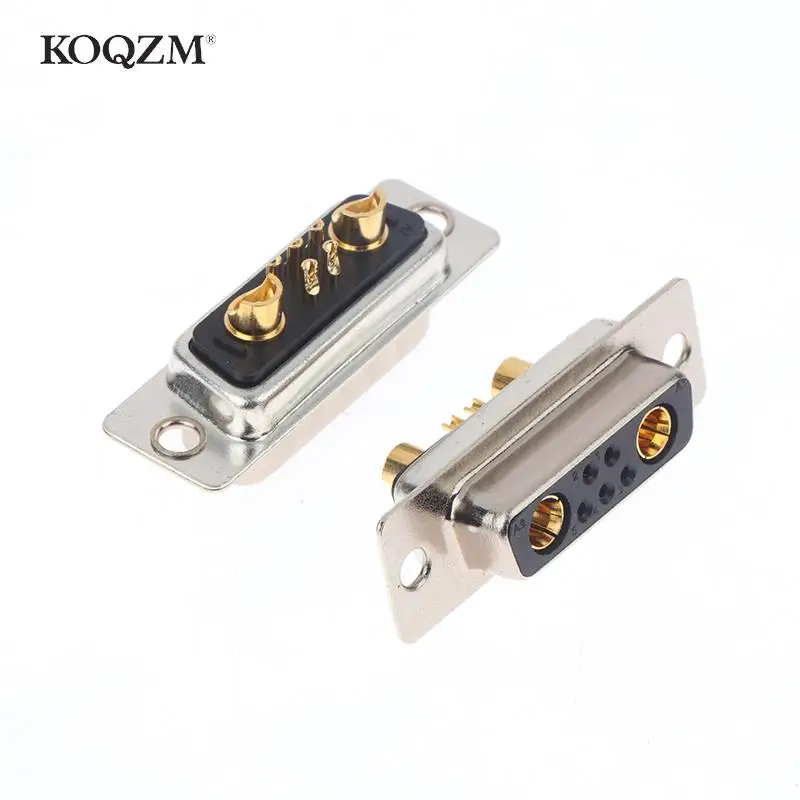 

1PC 7W2 30A Gold plated Male Female high current Connector D-SUB adapter solder type 5+2 plug jack high power 7 Power Position