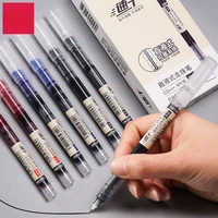 12pcs straight liquid ballpoint pen student needle tube gel pen 0 5 water based pen signature pen black water pen