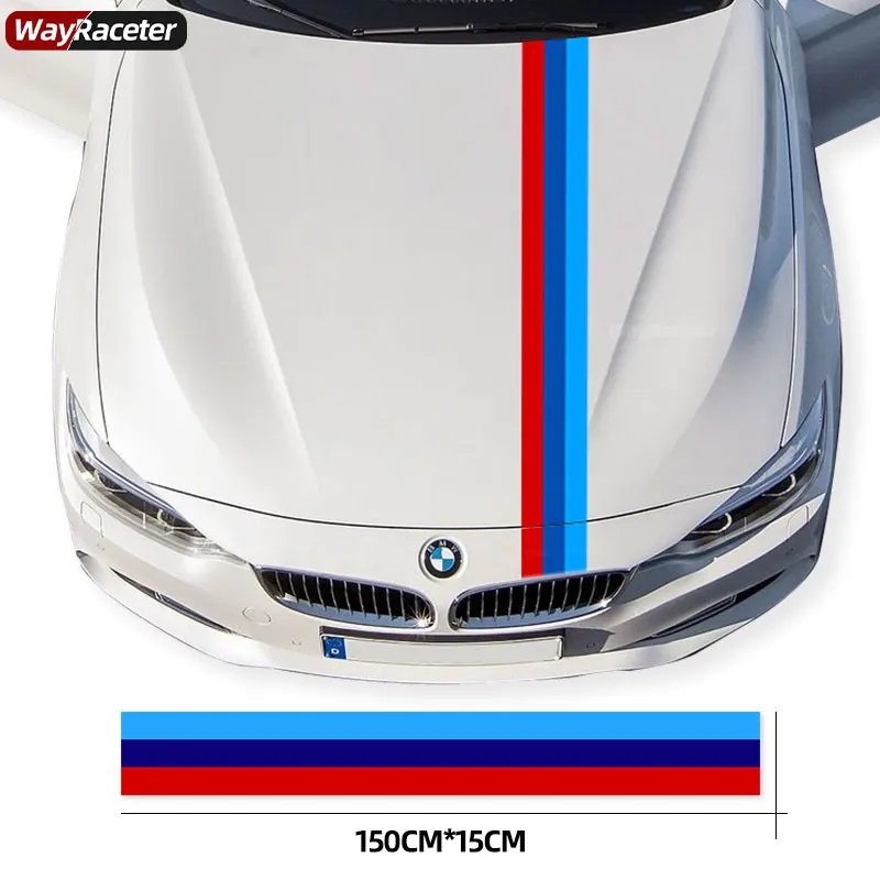 Tricolor M Performance Styling Car Hood Sticker DIY Body Decal For BMW F30 F40 F20 F36 F10 F06 F01 F32 E90 E46 E60 E70 G30 Z4 M3