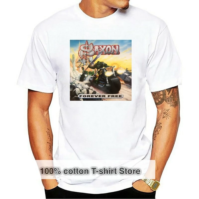 

Мужская футболка с изображением музыкальной группы saxon Forever Free