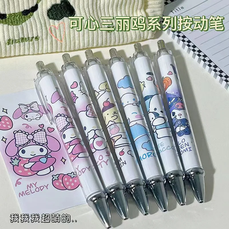 

Оригинальный мультяшный Sanrio, Hello Kitty Kuromi Cinnamoroll, высокая нейтральная ручка для студентов, 0,5 черная фоторучка