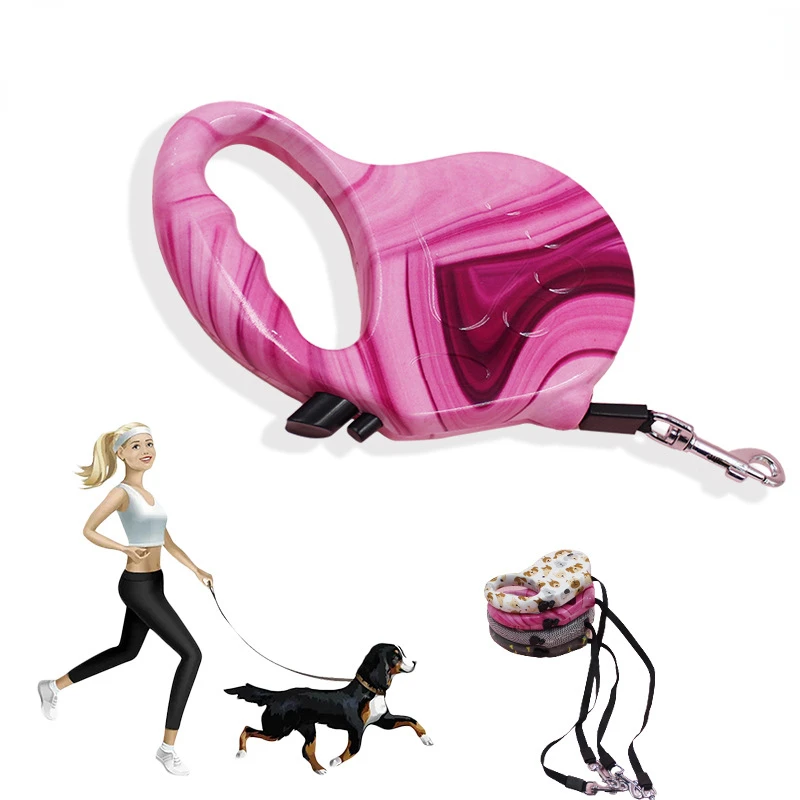 

Автоматический поводок для собак и кошек, гибкие поводки для домашних животных, 3 м/5 м, модные поводки для маленьких и больших собак с узором