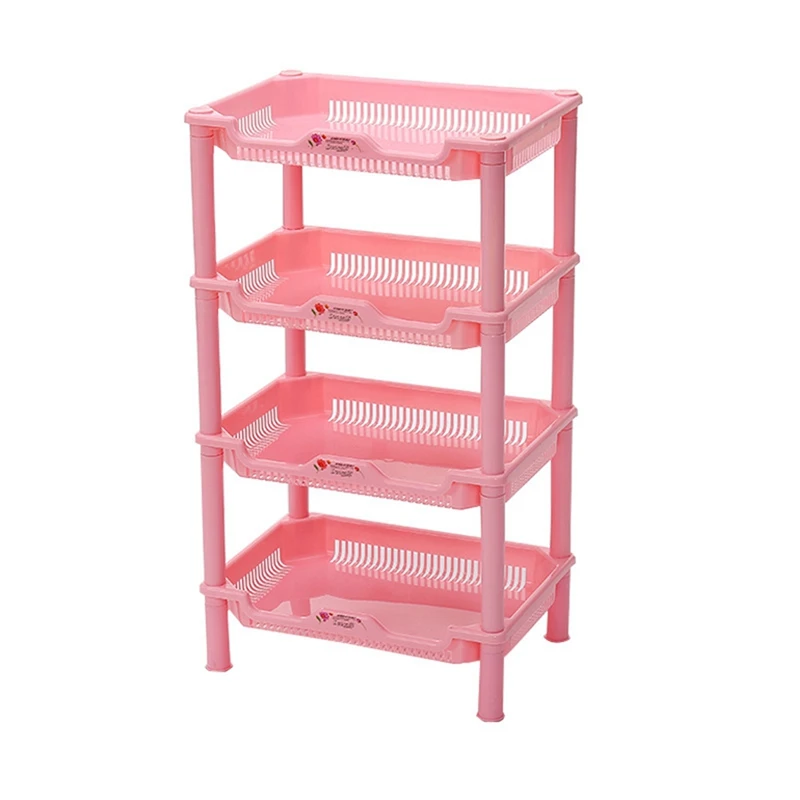 

4 Layer New PP Dish Rack Kitchen Organizer And Storage White Hollow Bathroom Shower Sundries Rack Shelf Room