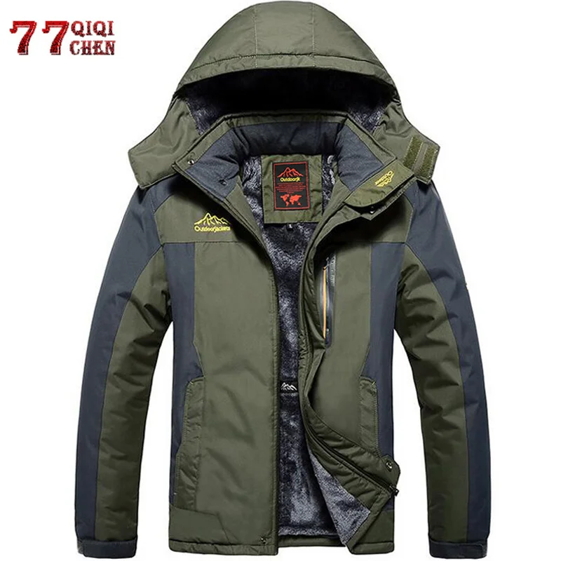 

Winter Fleece Military Jacket Men Windproof Waterproof Outwear Parka Thick Windbreaker Warm Raincoat Coat Plus Size 8XL Overcoat