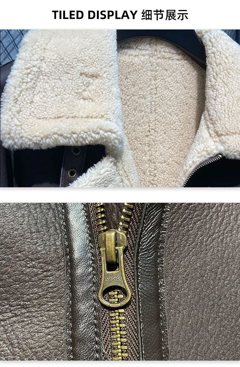 Мужское кашемировое пальто из овчины Коричневое Пальто натуральной с подкладкой