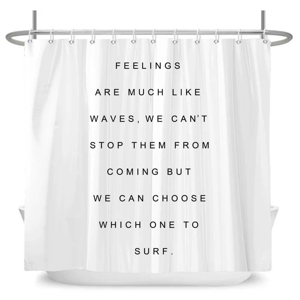 

Занавеска для душа Nordic Simple Art Words белая полиэстер