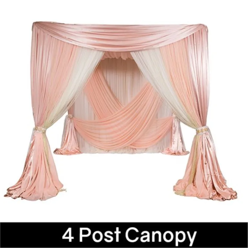 

10ft X 10ft X 10ft Hot Pink With White Canopy drape/arbor Drape With Swag Wedding pavillion,Including Drape And Stand