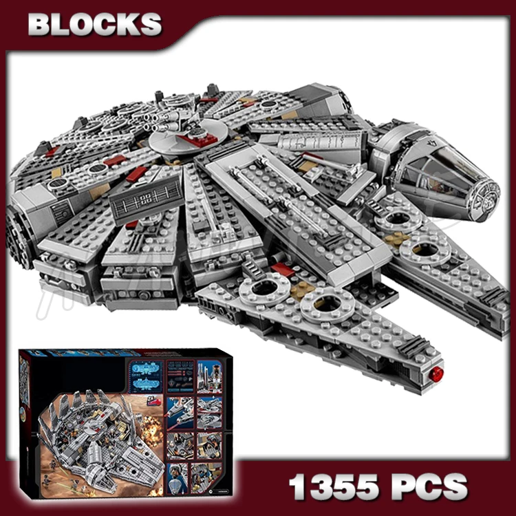 

1355pcs Star Millennium Falcon Starfighter Laser Turrets Sensor Dish Force 10467 Building Blocks Toys Compatible With Model