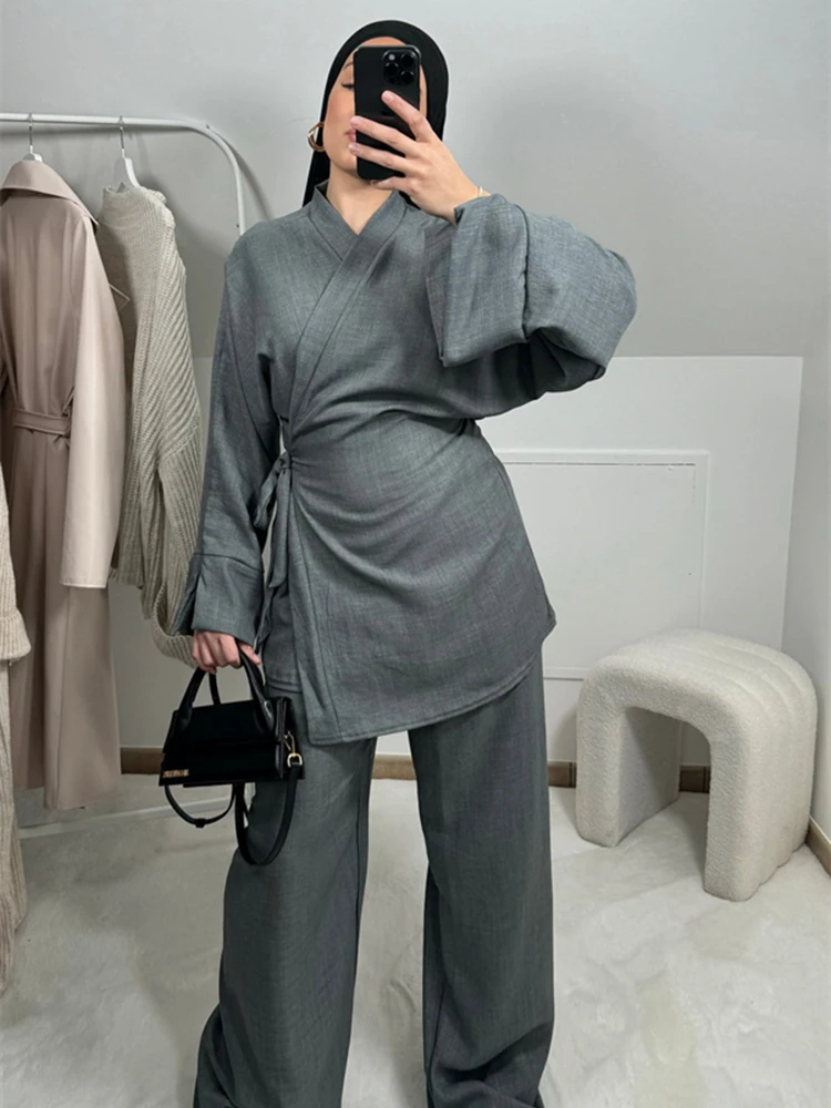 ИД простой комплект из 2 предметов абайя топы юбка скромные мусульманские