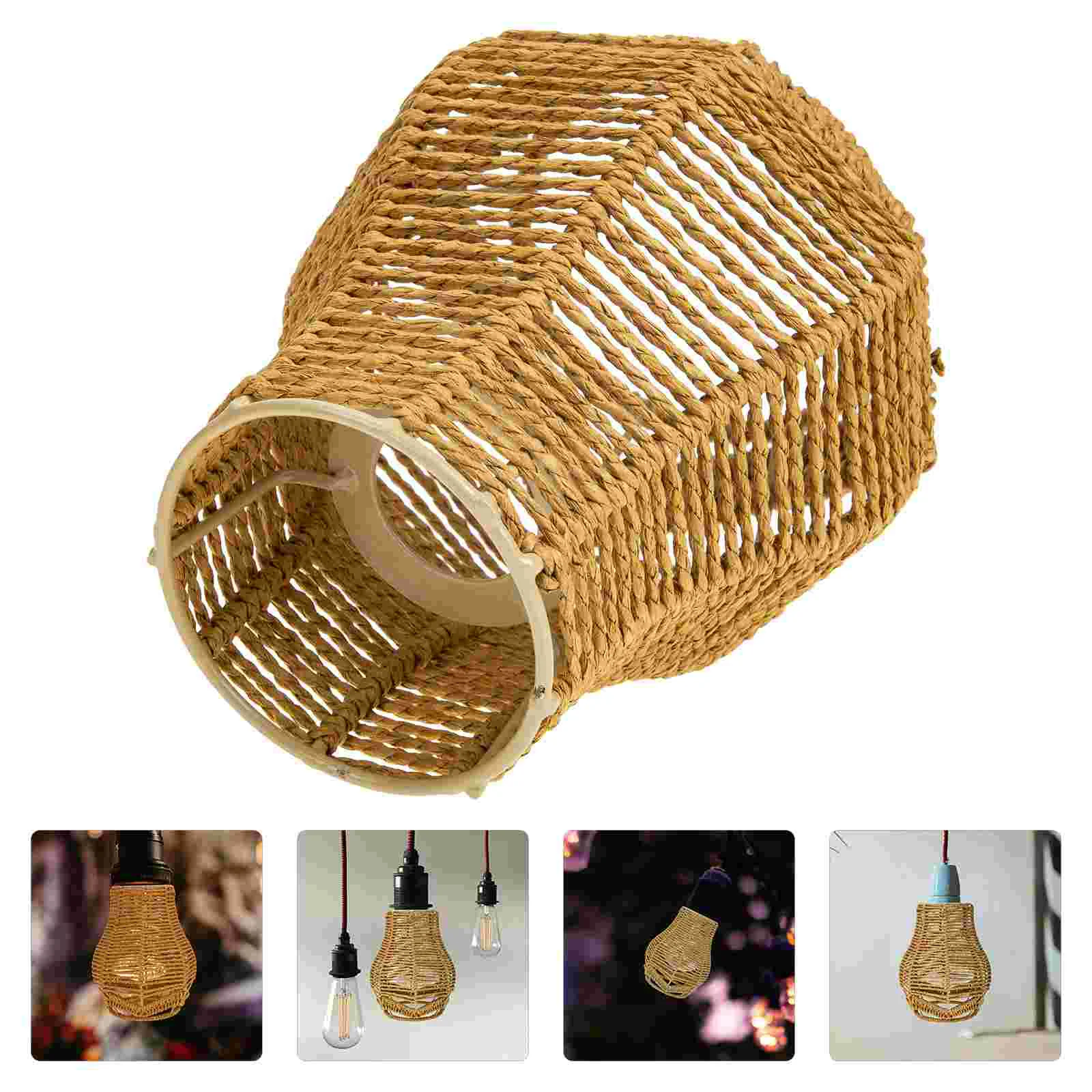 

Lamp Shade Light Pendant Rattan Cover Lampshade Ceiling Wicker Chandelier Woven Decorblack White Shadestablereplacement Floor
